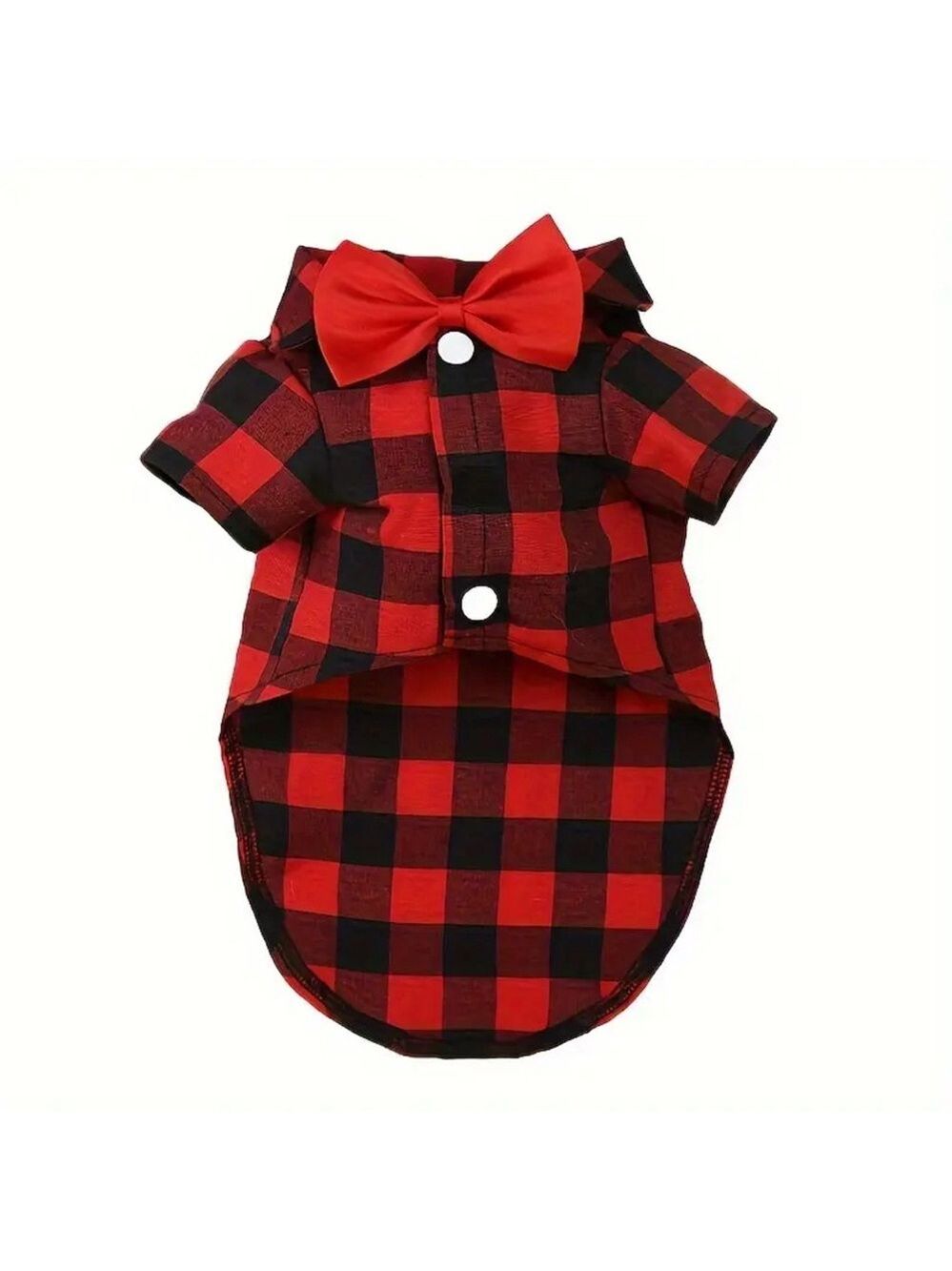 New Plaid Dog Shirt with Bow Tie